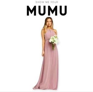 Show Me Your MuMu Amanda Chiffon lavender lilac wedding guest Maxi Dress Size S